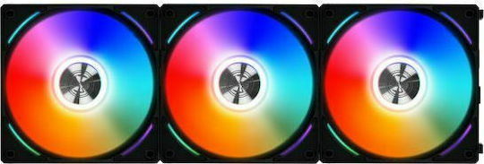 Lian Li UNI Fan AL Gehäuselüfter 120mm mit RGB Beleuchtung und Verbindung 4-Pin PWM 3Stück Schwarz