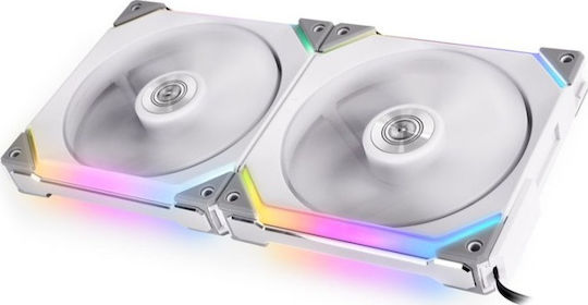 Lian Li UNI Fan SL140 Case Fan 120mm (1500rpm / 70.5cfm) με ARGB Φωτισμό και Σύνδεση 3-Pin 2τμχ Λευκό