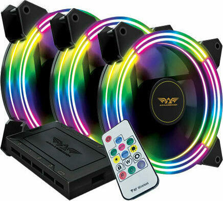 Armaggeddon Nimitz Ring III Kit Case Fans 120mm (1000rpm / 16cfm) with RGB Lighting and 4-Pin Molex Connection