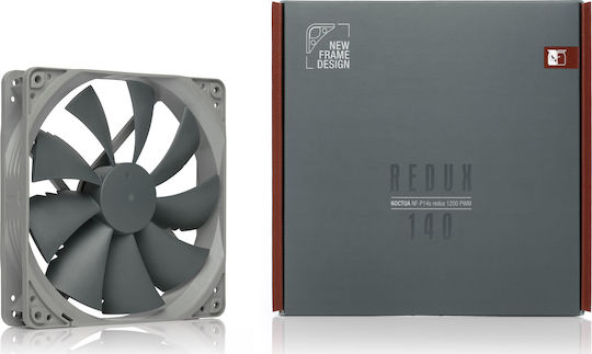 Noctua NF-P14s redux-1200 Case Fan 140mm (1200rpm / 64.92cfm) Χωρίς Led Φωτισμό και Σύνδεση 4-Pin PWM Γκρι