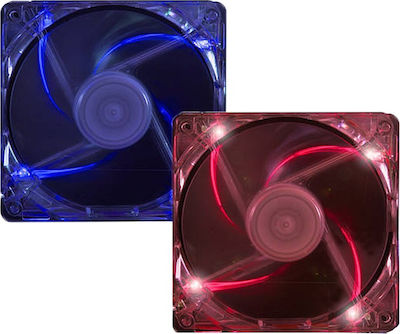 Xilence XF044 Gehäuselüfter 120mm mit Blau Beleuchtung und Verbindung 3-polig / 4-Pin Molex 1Stück Weiß