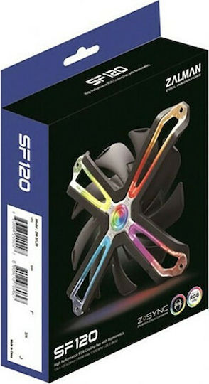 Zalman SF120 Case Fan 1500rpm 54cfm with RGB Lighting and 4-Pin PWM 3-Pin Connection