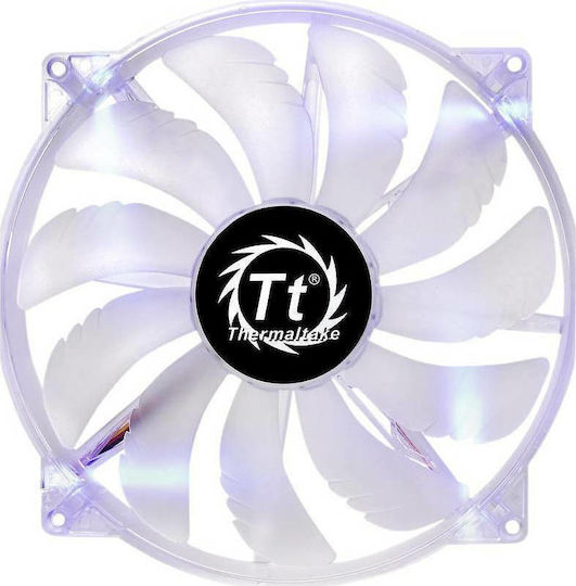 Thermaltake Pure 20 LED Case Fan 200mm (800rpm / 129.639cfm) with Blue Lighting and 3-Pin Connection White
