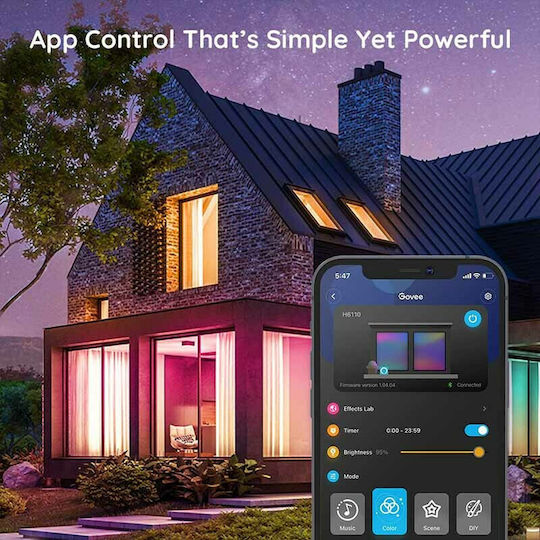 Govee Smart Ταινία LED Wi-Fi Τηλεόρασης 12V RGB Φως 2x5m με Τροφοδοτικό