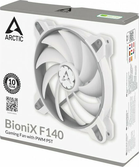 Arctic BioniX F140 Case Fans 1800rpm 104cfm Without LEDs Connection 4-Pin PWM Gray/White