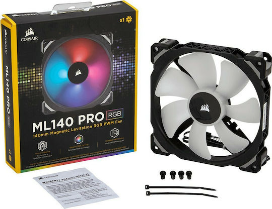 Corsair ML140 Pro Gehäuselüfter (1200rpm / 55,4cfm) mit RGB Beleuchtung und Verbindung 4-Pin PWM