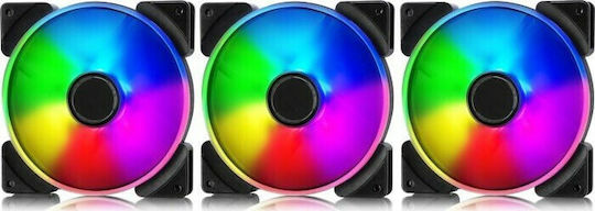Fractal Design Prisma AL-14 Case Fans 140mm (1000rpm / 63.33cfm) with ARGB Lighting and Connection 3-Pin Pack of 3