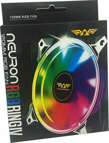 Armaggeddon Neuron IV Case Fan 120mm (1500rpm / 38cfm) με RGB Φωτισμό και Σύνδεση 4-Pin PWM Γκρι