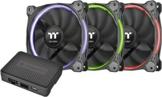 Thermaltake Riing 14 Radiator Fan TT Premium Ventilator Pentru Carcasă 140mm (1400rpm / 73.91cfm) cu Iluminare RGB și Conexiune 4-Pin PWM