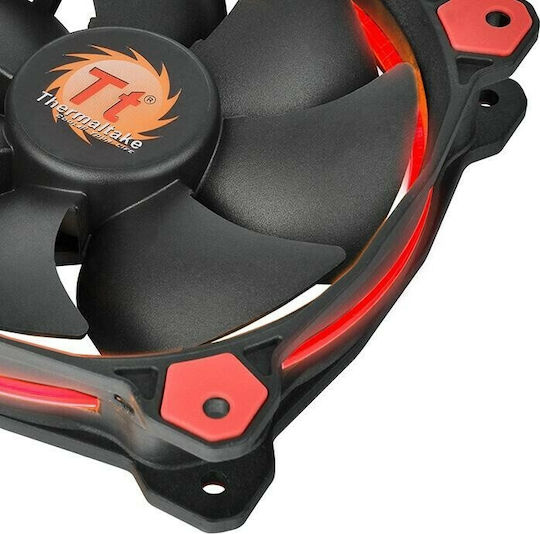 Thermaltake Riing 12 LED Gehäuselüfter 120mm (1500rpm / 40.6cfm) mit Roter Beleuchtung und 3-poliger Verbindung Rote