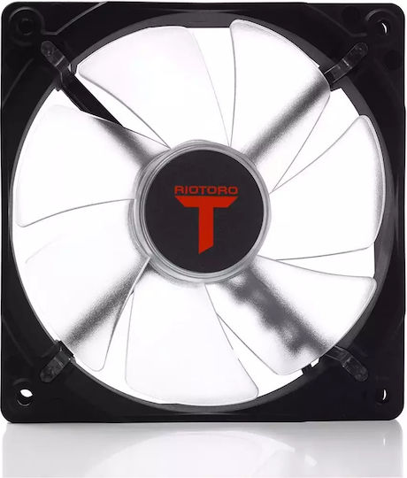 Riotoro Cross-X Classic Ventilator Pentru Carcasă 120mm (1500rpm / 47cfm) cu Iluminare Roșie și Conexiune 4-Pin PWM