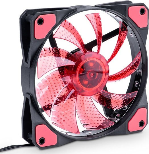 Akyga AW-12C Case Fan 120mm 1000rpm 38.8cfm with Red Lighting and 3-Pin Connection