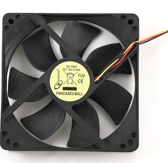 Gembird Gehäuselüfter 3 Ball Gehäuselüfter 120mm (2500rpm / 24,8cfm) Ohne LEDs Beleuchtung und Verbindung 3-polig