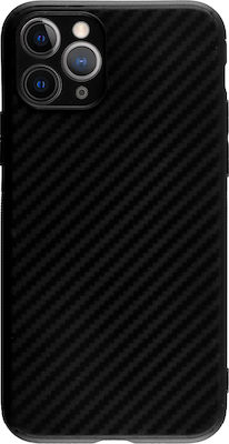 Volte-Tel Carbon Camera Protective Silicone Back Cover Durable Black (iPhone 11 Pro)