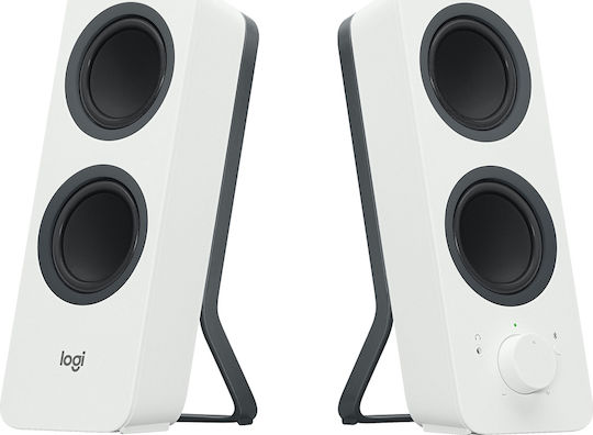 Logitech Z207 Безжични компютърни тонколони Компютърни тонколони 2.0 с Bluetooth и мощност 10W в Бял цвят