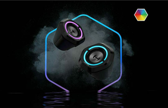 Edifier G1000 Ηχεία Υπολογιστή 2.0 με RGB Φωτισμό και Bluetooth Ισχύος 10W σε Μαύρο Χρώμα
