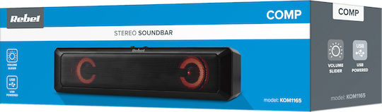 Rebel Comp Soundbar 2.0 Speakers 6W Black