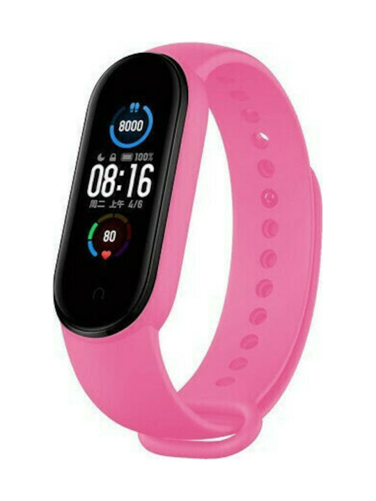 Strap Λουράκι Σιλικόνης Ροζ (Mi Smart Band 5/Mi Smart Band 6)