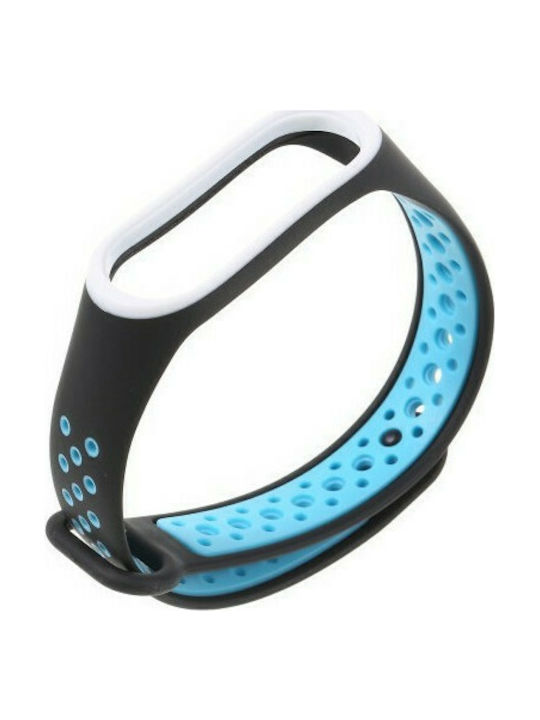 Λουράκι Σιλικόνης με Pin Μαύρο-Μπλε (Mi Band 3/Mi Smart Band 4)
