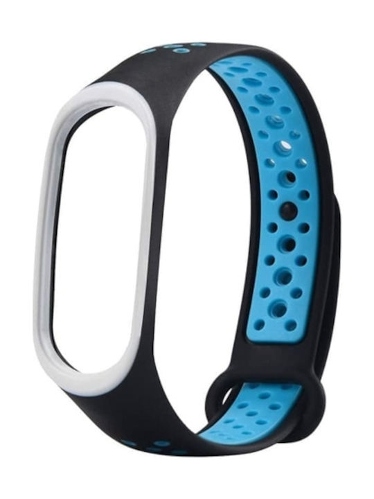 Λουράκι Σιλικόνης με Pin Μαύρο-Μπλε (Mi Band 3/Mi Smart Band 4)