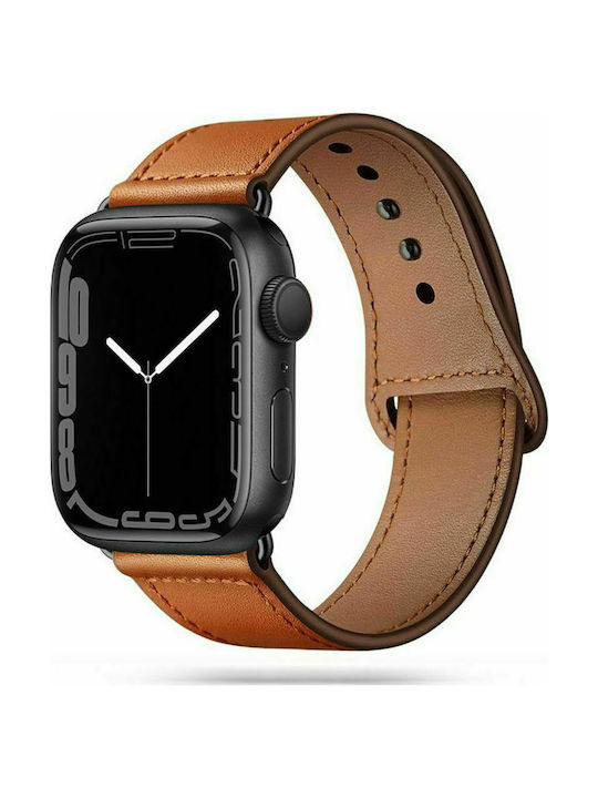 Tech-Protect LeatherFit Armband Leder mit Pin Braun (Apple Watch 44/45/46mm/Ultra 49mm)