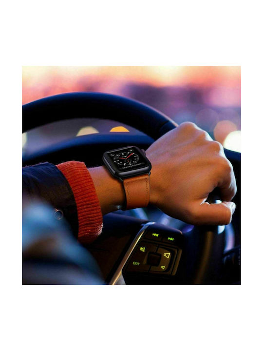 Tech-Protect LeatherFit Armband Leder mit Pin Braun (Apple Watch 44/45/46mm/Ultra 49mm)