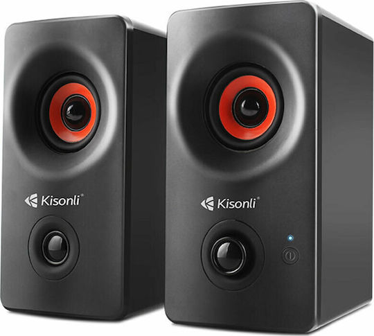 Kisonli AC-9002BT 2.0 Speakers with Bluetooth 5W Black