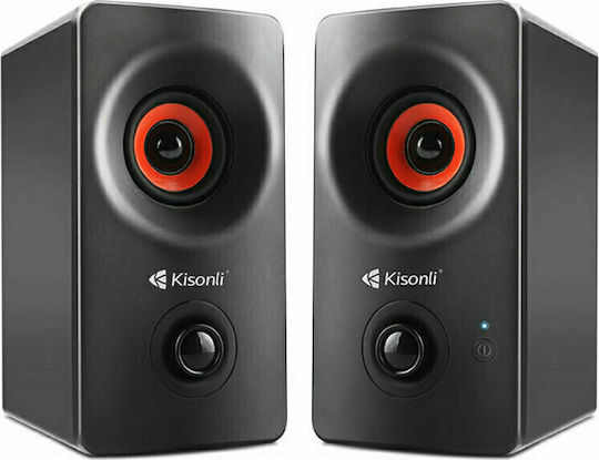 Kisonli AC-9002BT 2.0 Speakers with Bluetooth 5W Black