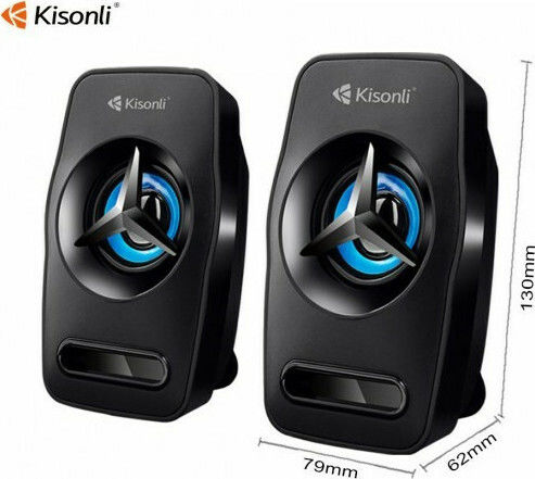 Kisonli L-3030 2.0 Speakers 6W Black