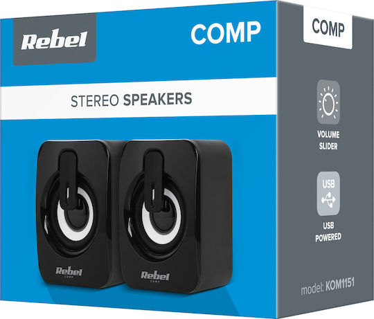 Rebel Rebel Comp CS-15 Ηχεία Υπολογιστή 2.0 με Ισχύ 3W Μαύρα