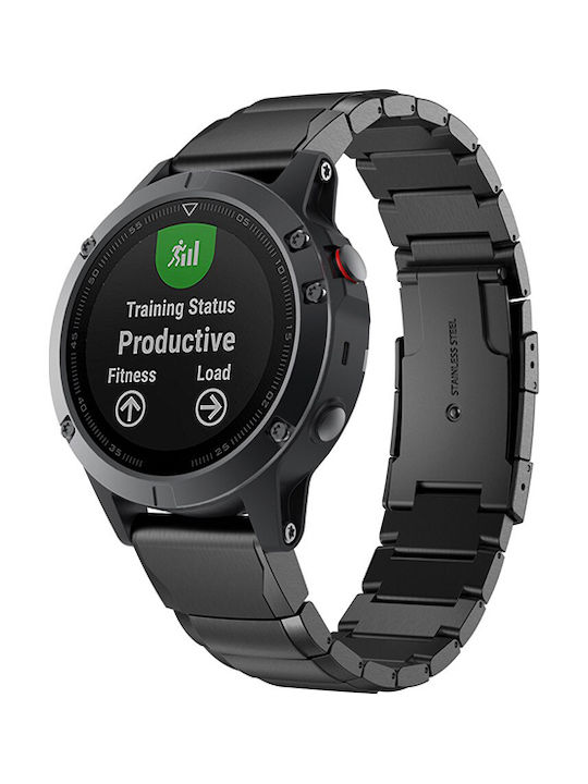 Tech-Protect Steelband Armband Rostfreier Stahl Schwarz (Fenix 5 / 5 Plus / 6 / 6 Pro / 7 / 7 Pro / 8 (47mm))