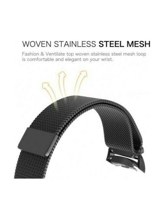 Tactical Milanese Loop Strap Stainless Steel Black (Apple Watch 38/40/41mm)