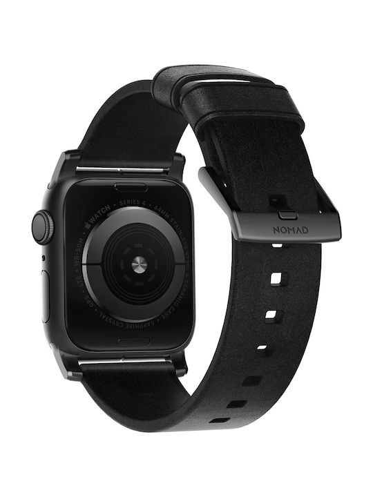 Nomad Modern Strap Δερμάτινο Μαύρο-Μαύρο (Apple Watch 42/44mm)