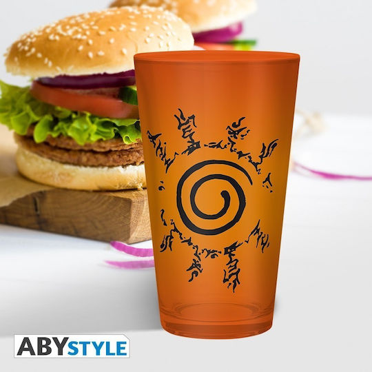 Abysse Naruto Konoha & Sea Symbol Wasser Glas Orange 400ml