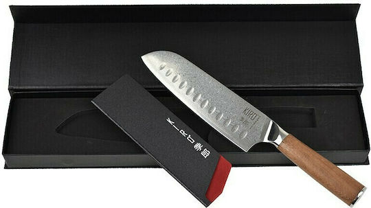 Kiro Kasai Knife Santoku from Damascus Steel 18cm
