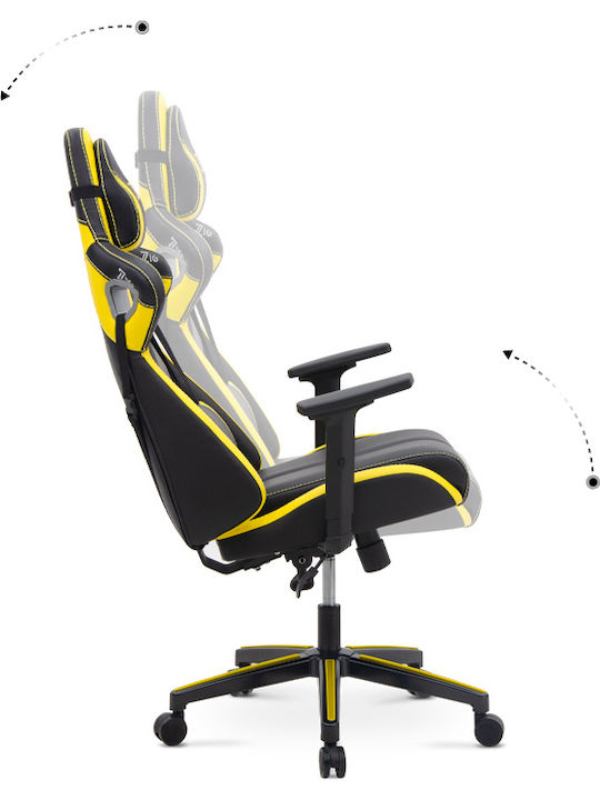 Megapap Vortex Scaun Gaming Din piele ecologică cu Brațe Reglabile Yellow / Black
