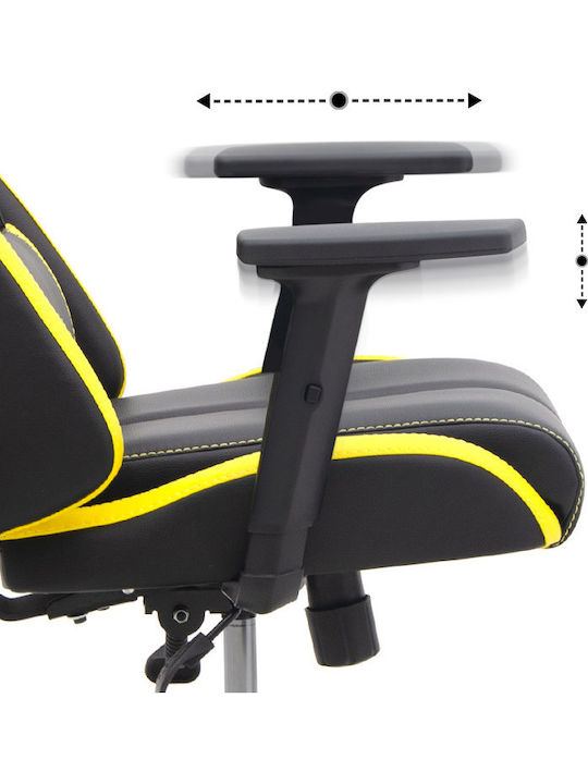 Megapap Vortex Scaun Gaming Din piele ecologică cu Brațe Reglabile Yellow / Black