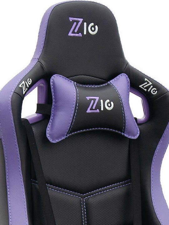 Megapap ZIO Gaming Pro Καρέκλα Gaming Δερματίνης με Ρυθμιζόμενα Μπράτσα μωβ - μαύρο