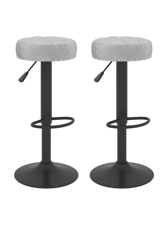 Stool Bar with Adjustable Height Grey 2pcs 38.5x38.5x83-83cm