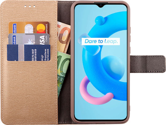 Volte-Tel Allure Magnet Wallet Piele artificială Auriu (Realme C11 2021)