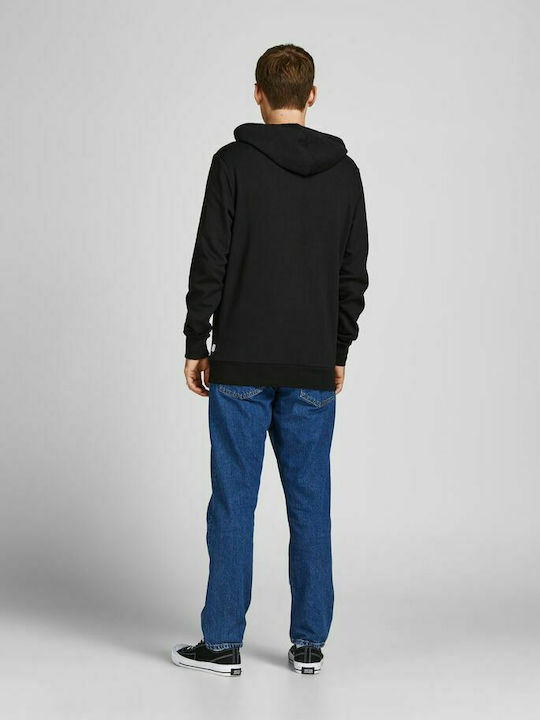 Jack & Jones Herren Sweatshirt mit Kapuze und Taschen Schwarz