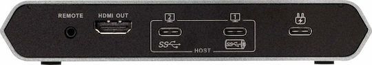 Aten USB-C Докинг Станция с HDMI 4K PD и Свързване на 2 Монитора Сребриста (US3310)