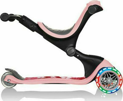 Globber Kids 3-Wheel Foldable Scooter Go-Up Deluxe Fantasy Lights for 3+ years Pink
