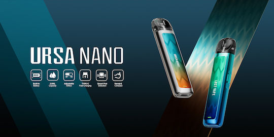 Lost Vape Ursa Nano Twill Silver Pod Kit 2.5ml με Ενσωματωμένη Μπαταρία