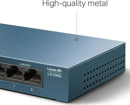 TP-LINK LS108G v1 Unverwaltet L2 Switch mit 8 Ports Gigabit (1Gbps) Ethernet