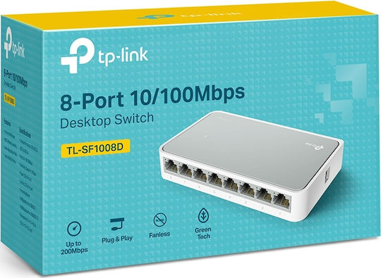 TP-LINK TL-SF1008D v12 Unmanaged L2 Switch με 8 Θύρες Ethernet