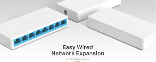 Mercusys Unmanaged L2 Switch with 8 Ethernet Ports