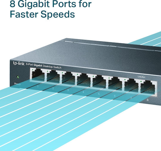 TP-LINK TL-SG108 Unmanaged L2 Switch with 8 Ethernet Ports