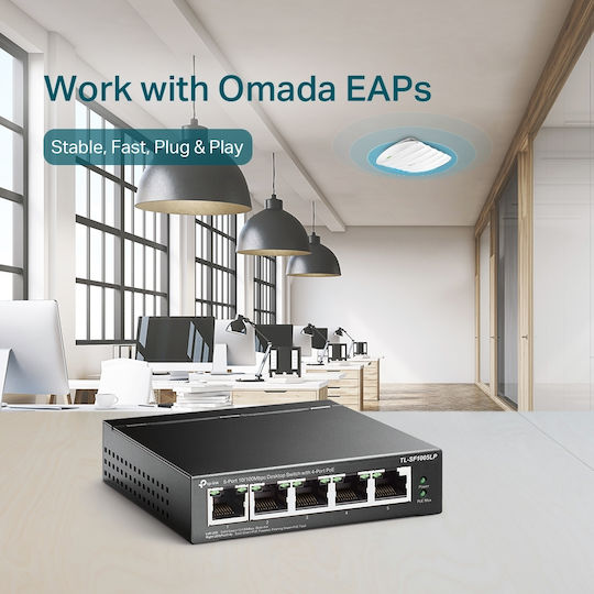 TP-LINK TL-SF1005LP v1 Unmanaged L2 PoE Switch με 5 Θύρες Ethernet