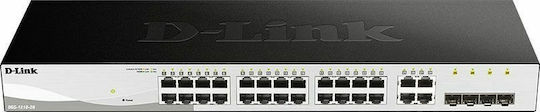 D-Link DGS-1210-28P v1 Managed L2 PoE+ Switch με 28 Θύρες Gigabit (1Gbps) Ethernet και 4 SFP Θύρες